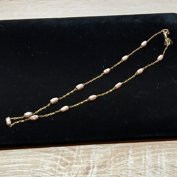 Mattel Barbie Pink with Gold Tone Necklace/Choker Vintage Jewelry #94 - Picture 7 of 7